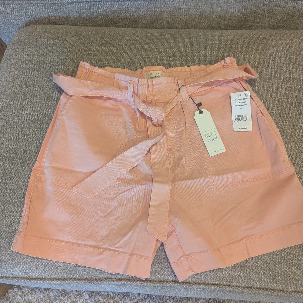 Sanctuary Peach Drawstring Women Shorts